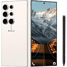 I24 Ultra Unlocked Phone 16+512GB,Built in Pen the Phone,Smartphone Battery 6800mAh 6.82" HD Screen,Android 14 with 128GB Memory Card cell phone,Face ID/5G/Fingerprint Lock/GPS White, 16+512G Cyan