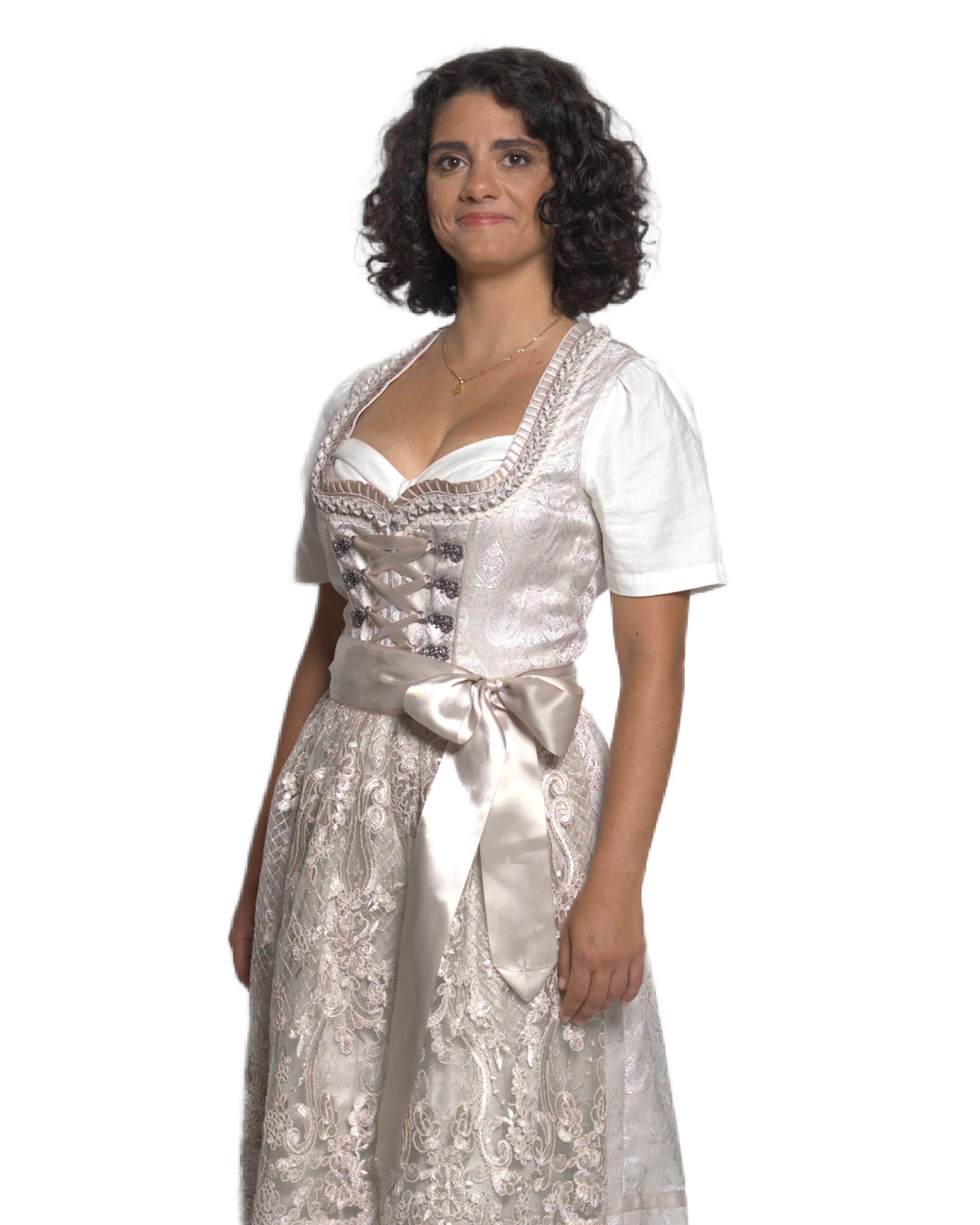 Wiesnster Oktoberfest Trachten Dirndl Stella Rosa | Elegantes Bridgerton Style Jacquard Midi Kleid | Damen Hochwertige T
