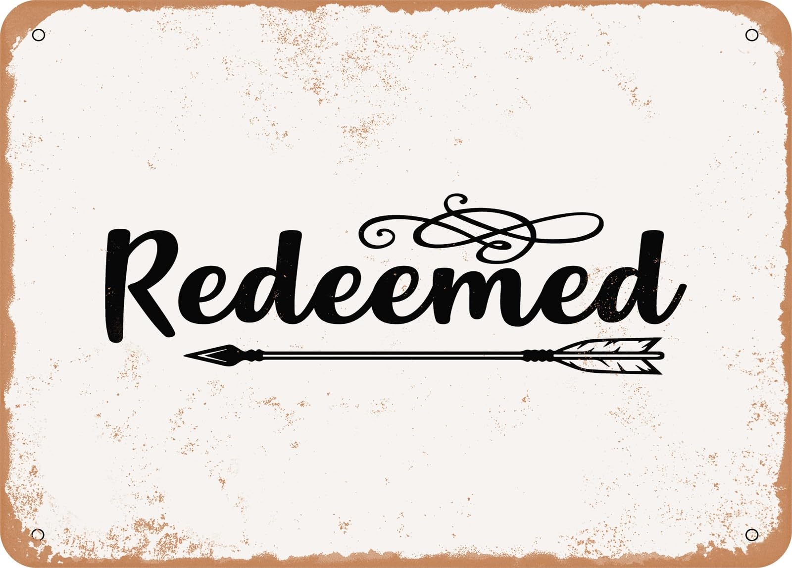 Miaomansenstore Metal Sign - Redeemed - Vintage Look Sign Home Decor