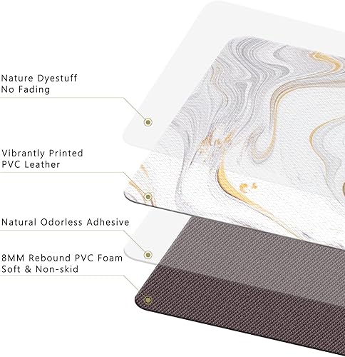 Miniatura 4 de Colorful Star Tapete de cuero antifatiga para cocina, impermeable, antideslizante, acolchado, de espuma viscoelástica, cómodo, para fregadero,