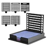 Sticky Note Stencil and Holder, Stick List Organizer, Post It Dispenser for Room and Office Desk Organizer, with Five Different Stencil