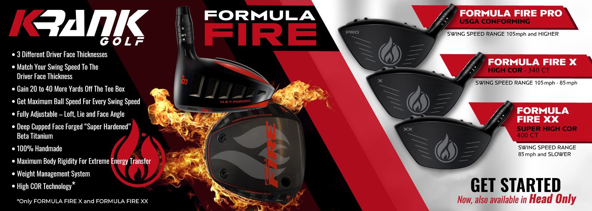 Amazon.co.jp: Krank Golf FIRE XX ドライバー (スーパーハイCOR/CT