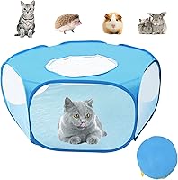 Vista 9 de Corralito de juegos para conejillos de indias, impermeable, para animales pequeños, con cubierta antiescape, portátil, transpirable, para interiores