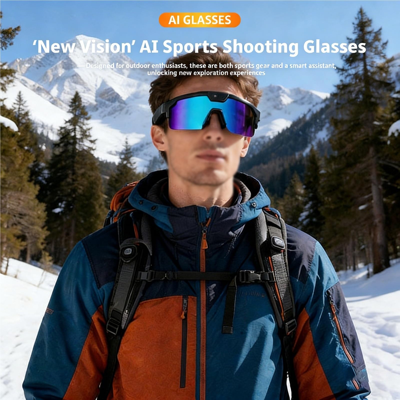 Mothdust Occhiali Da Sole Sport AI Telecamera 8MP HD EIS Stabilizzazione Bluetooth Traduzione Per Video Ciclismo