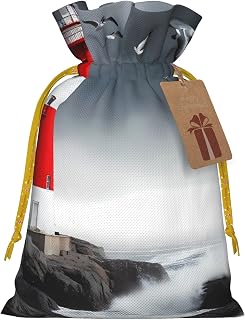 Gift Bag Reusable Wrapping Bag For Holiday Party,3d Lighthouse In The Surf