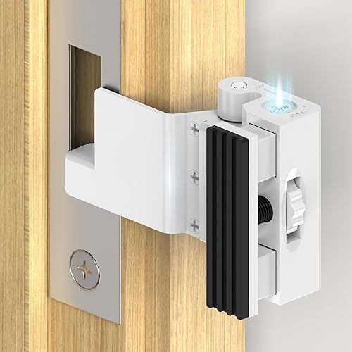 Miniatura 1 de Cerradura de refuerzo de puerta de seguridad portátil mejorada, pestillo de bloqueo abatible sin perforación, evita la entrada no autorizada, se