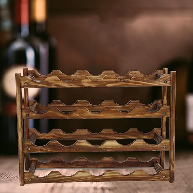 Estante para Vinos de Madera de Pino 4 Niveles 20 Botellas miniatura 2