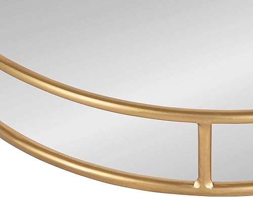 Miniatura 3 de Kate and Laurel Felicia Modern Glam - Bandejas nido de metal, forma redonda decorativa con asas y superficie de espejo, juego de 2, dorado