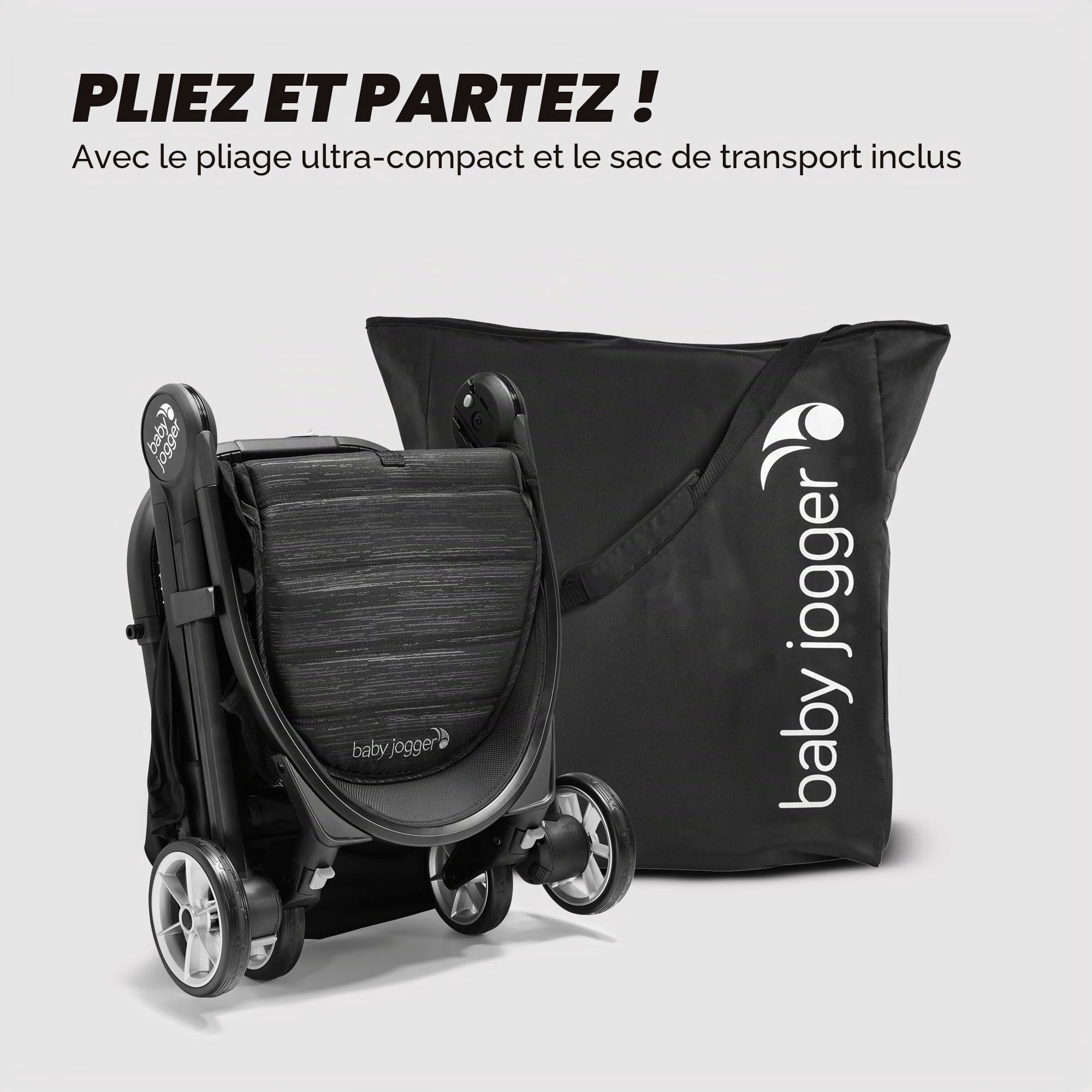 Poussette compacte légère City Tour2 Pitch Black