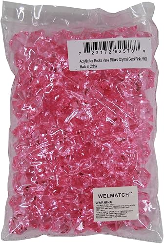 Miniatura 10 de WELMATCH Cristales acrílicos transparentes de roca de hielo, gemas del tesoro para dispersos de mesa, rellenos de jarrones, bodas, banquetes,