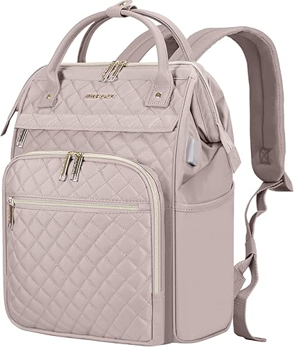 EMPSIGN Mochila para laptop de 17 pulgadas para mujer, bolsas universitarias de viaje de negocios, de gran capacidad, impermeable, acolchada,