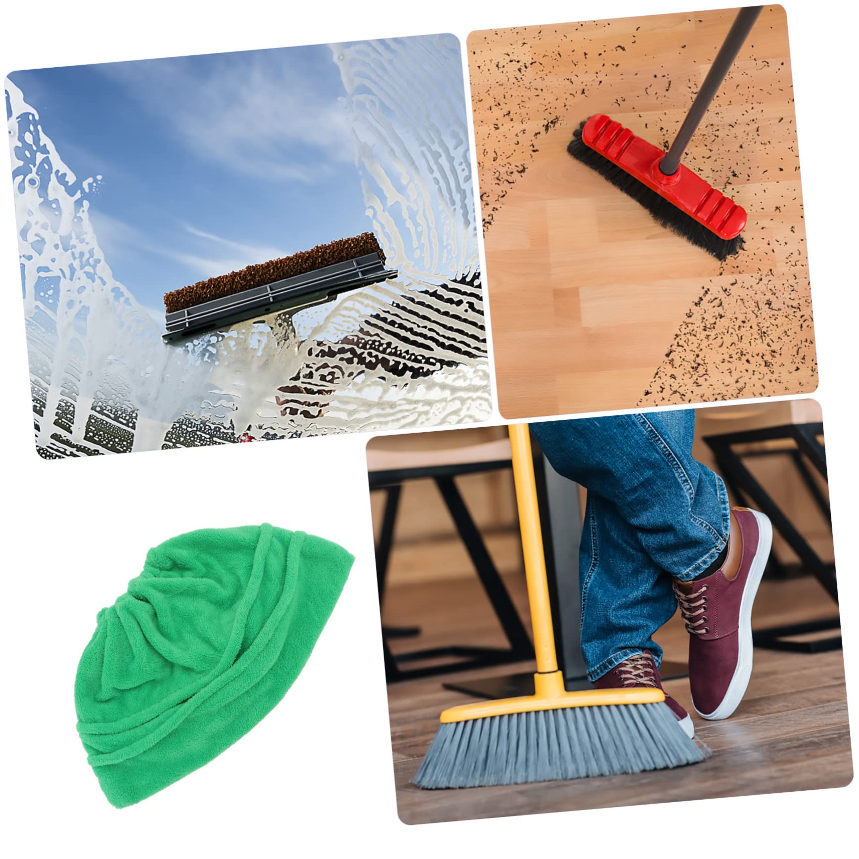 3 Piezas fregona de Escoba Fregar Escoba de Piso Pantuflas de fregona casa cleanseen paños cleansen paños trapeador de Limpieza Trapo de Piso paño de Escoba vellón de Coral Green