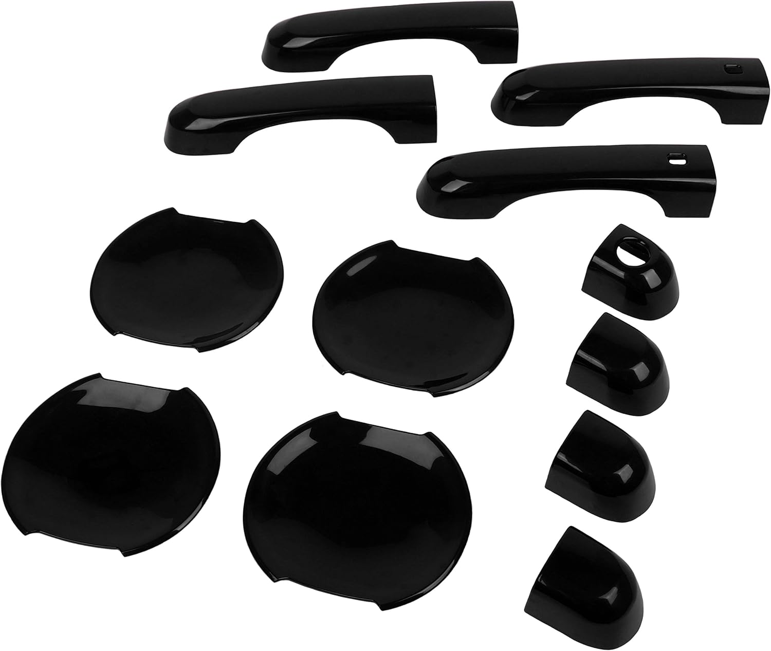 Handle Cover with Smart Keyhole and Cup Bowl Cover Trim for Jeep Renegade-12 Pcs Black