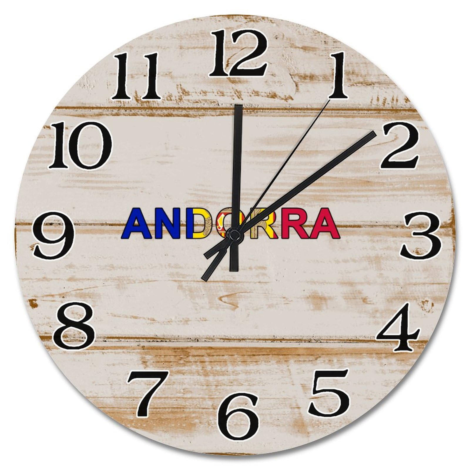 Horloge murale Andorre 38cm sans bruit pour bureau et chambre