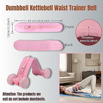 Hip Thrust Belt for Dumbbells & Kettlebells Heavy Duty Booty Belt with Wide Non-Slip Padding Adjustable Waist Glute Workout Belt for Hip Thrusts, Squats & Lunges Home & Gym Fitness Weight Lifting Belt