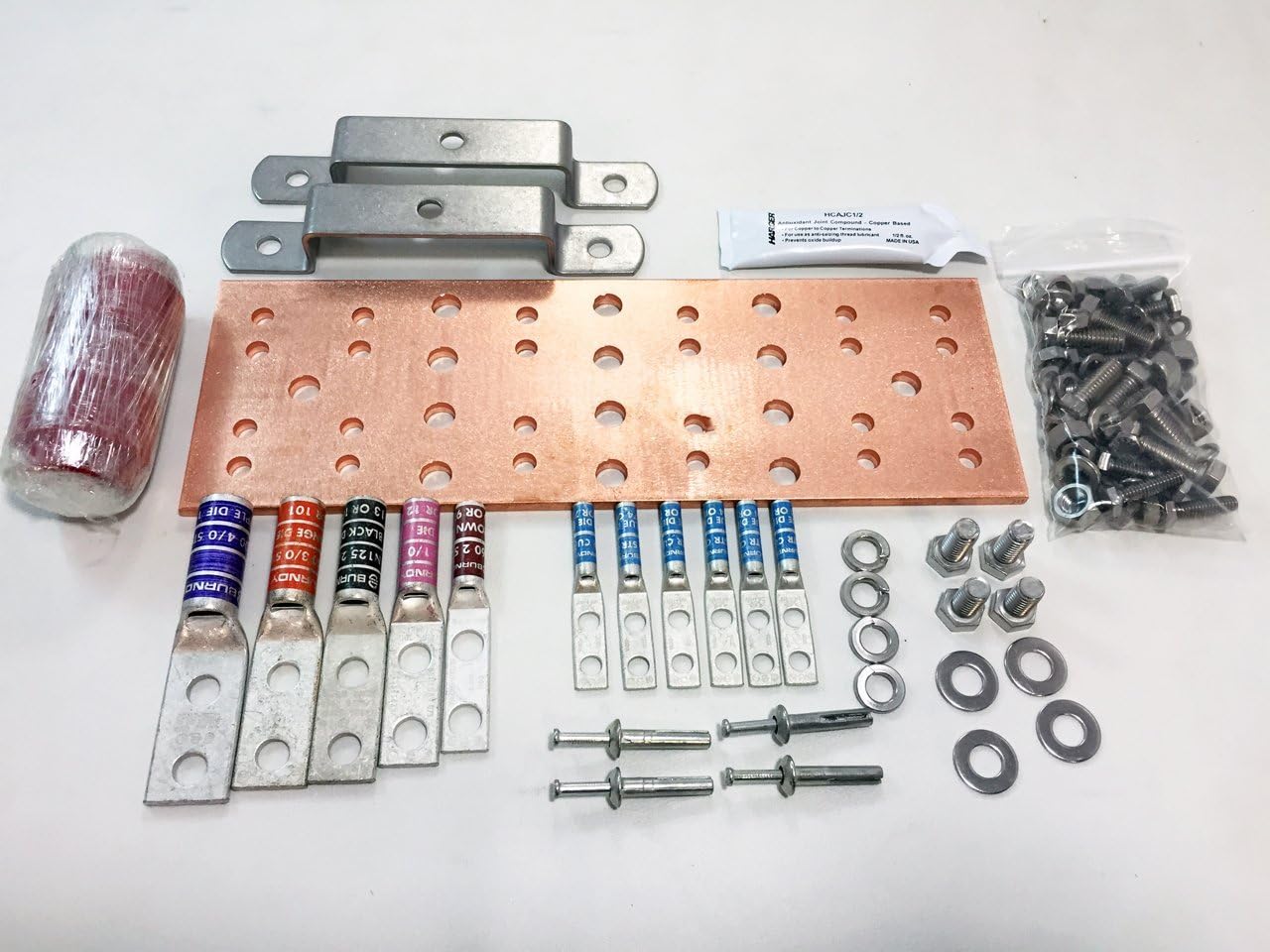 BBTMGB412K2-12" MAIN GROUNDING BAR ASSEMBLY AND HARDWARE KIT - COMPARE TO SBTMGB12K