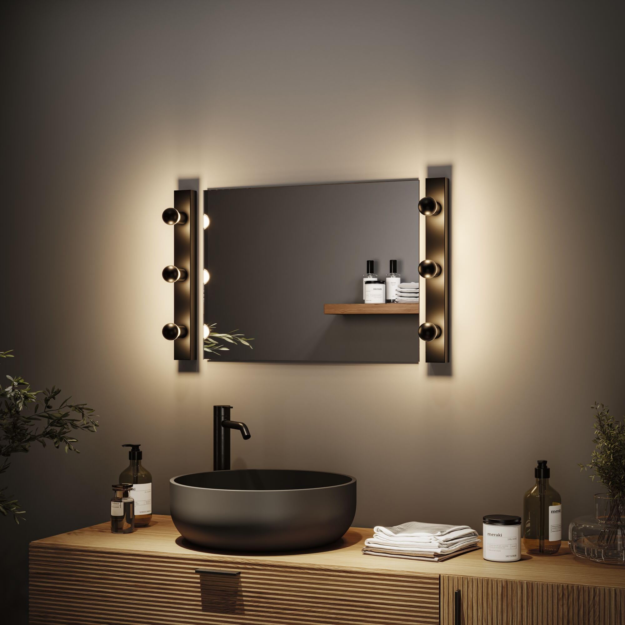 Paulmann 80097 Spiegelleuchte IP44 E14 230V max. 3x40W dimmbar Schwarz