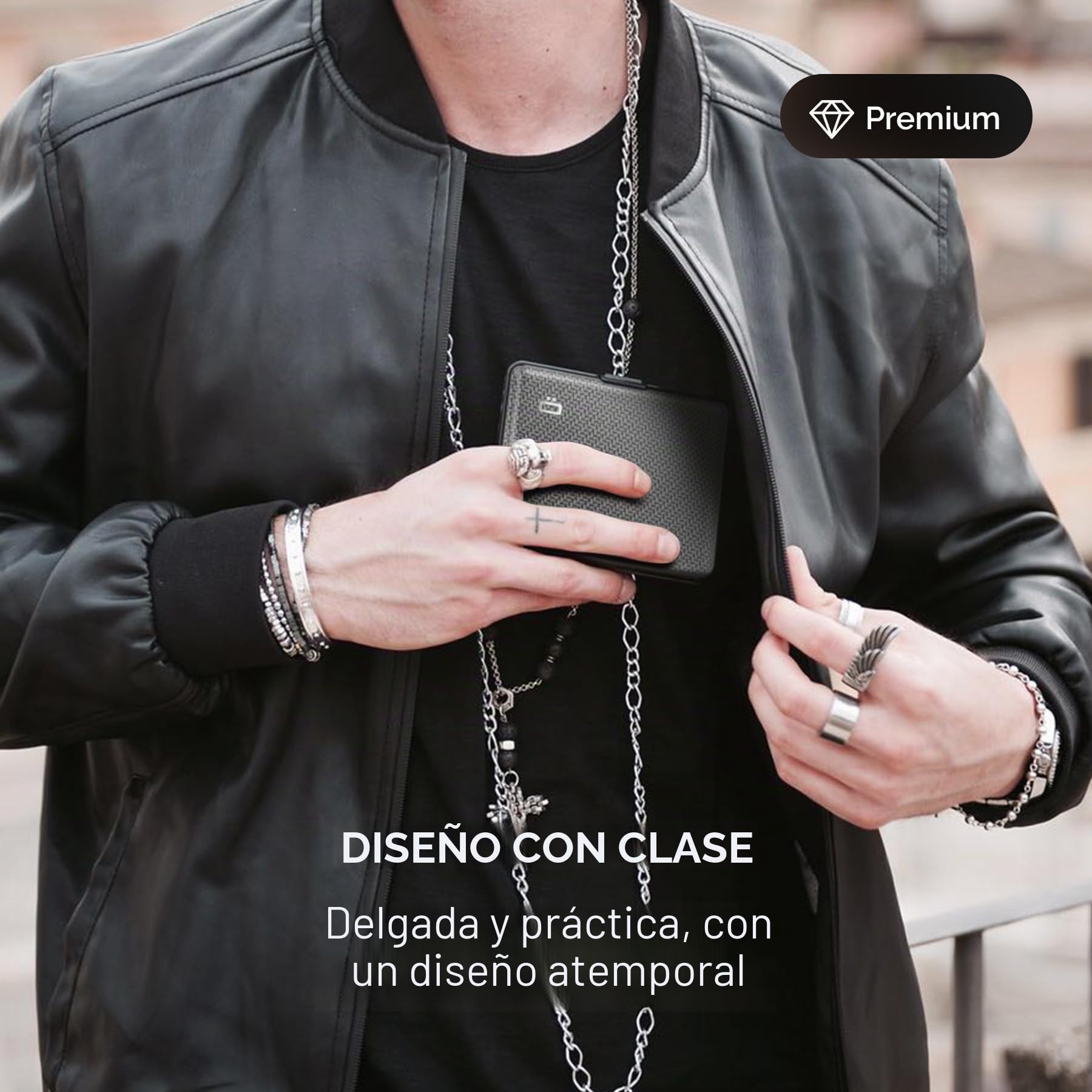 Cartera de aluminio con protección RFID. Modelo: STOCKHOLM LARGE | Compatible con DNI y carnet de conducir. Hasta 10 tarjetas, billetes y recibos. Acceso rápido.