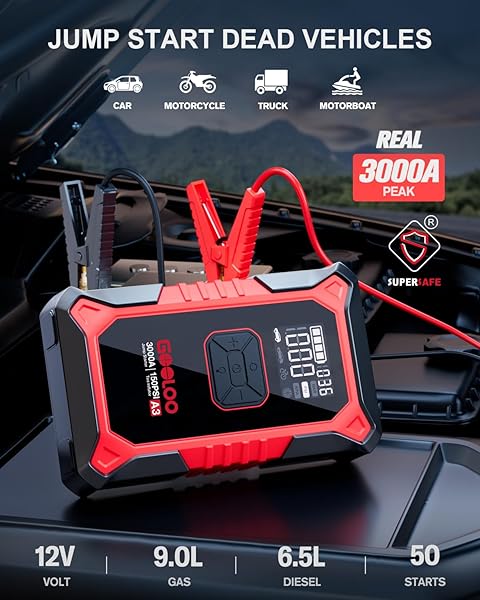 GOOLOO A3 Jump Starter + Air Compressor 2