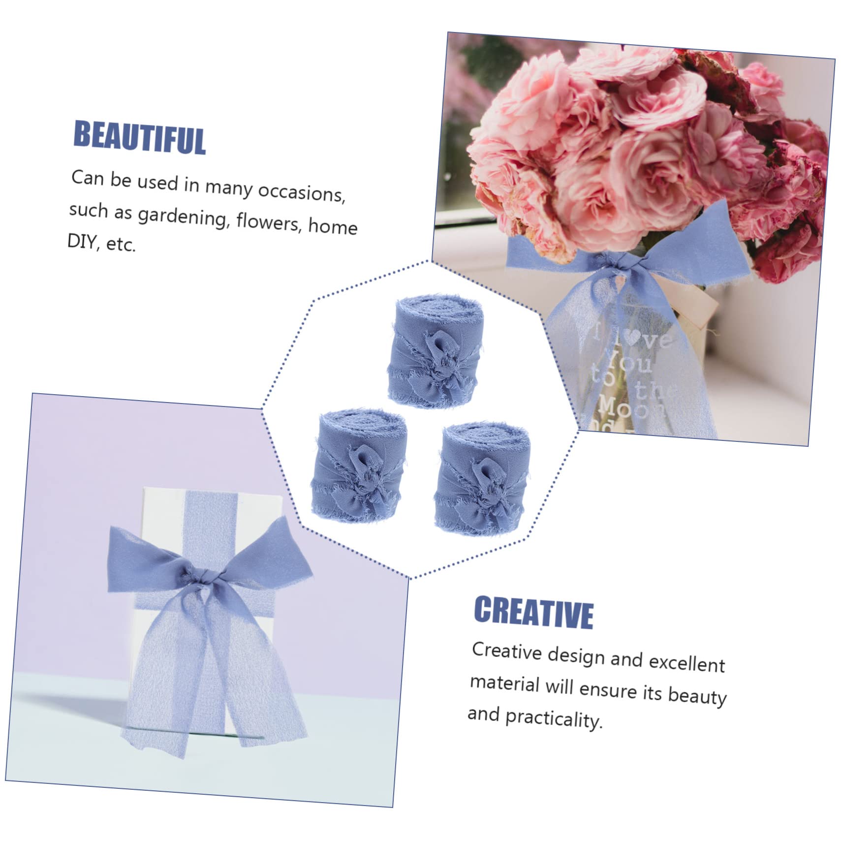 Lurrose 9stücke Teiliges Handgefertigter Chiffonbänder Dekorative Hochzeitsbänder Für -projekte Einladungskarten Und Geschenkverpackungen Leicht Und Einfach Zu Schneiden Für