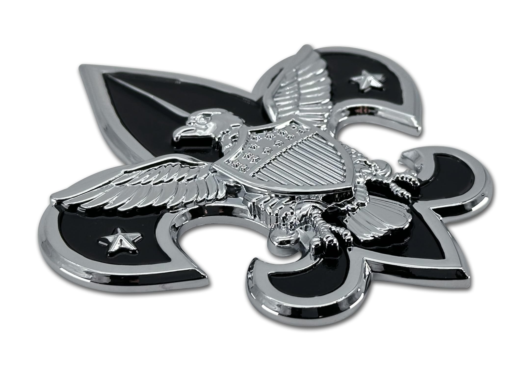Elektroplate Officially Licensed Boy Scouts of America Chrome and Black All Metal Emblem for Cars, Trucks, and All Auto | Universal Fit | Weatherproof
