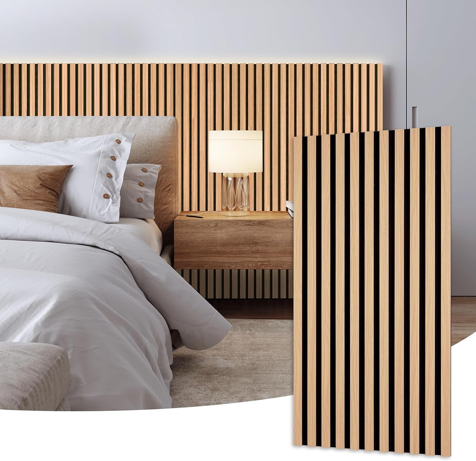 47 Inch Wood Slat Acoustic Panels for Stylish Decor and Noise Reduction,3D Fluted Panel for Wall,Interior Design 3D Wood Wall Panels Use for Soundproof Paneling,Yellow Oak