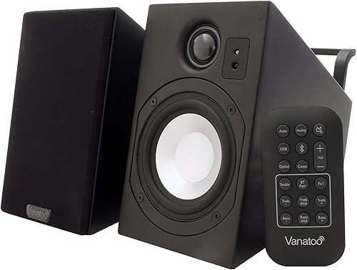 Vanatoo Par de altavoces de monitor de estudio de campo cercano Zero Plus transparente para TV, PC, juegos. Altavoces alimentados para escritorio y