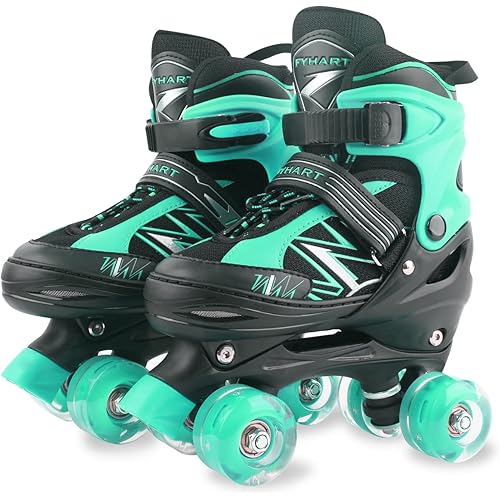 LIRENGUI Roller Skates for Kids, Boys Roller Skates for Girls with All Wheels Lighting Up, Adjustable Roller Skates for Beginner Indoor Outdoor Sports Roller Skates