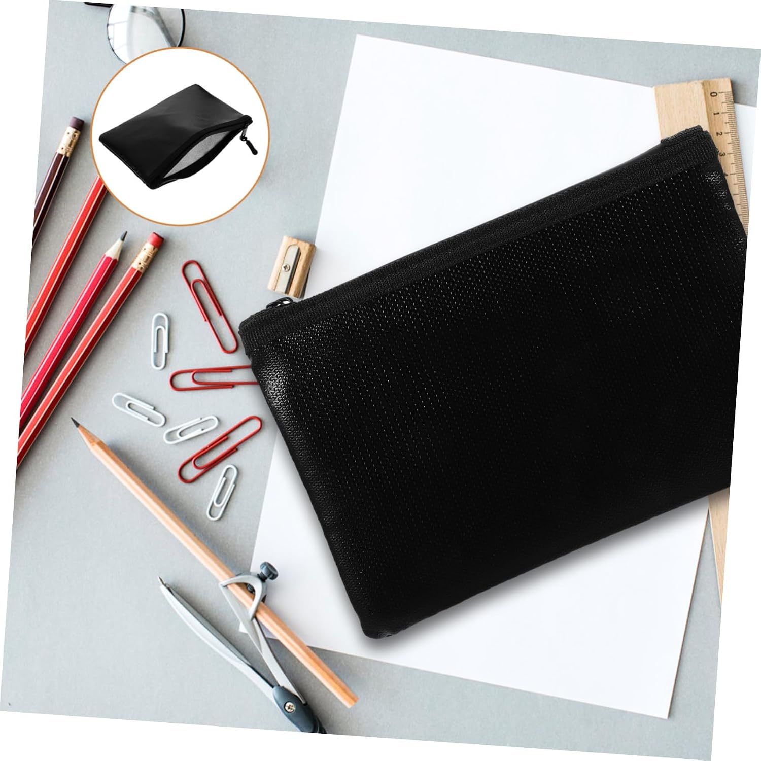 DOITOOL 1pc Document Pouch Fireproof Bag Silicone Fiberglass Safe Money File Storage