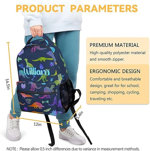 Miniatura 7 de Mochila escolar para niños y niñas, mochila de dinosaurio de 16 pulgadas para niños y estudiantes, mochilas escolares de gran capacidad para niños,
