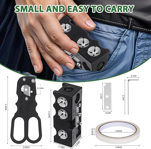 Miniatura 3 de Moldeador de puntas de taco de billar 11 en 1, kit de repuesto de puntas de palo de piscina de aleación de aluminio, kit de reparación de tacos de