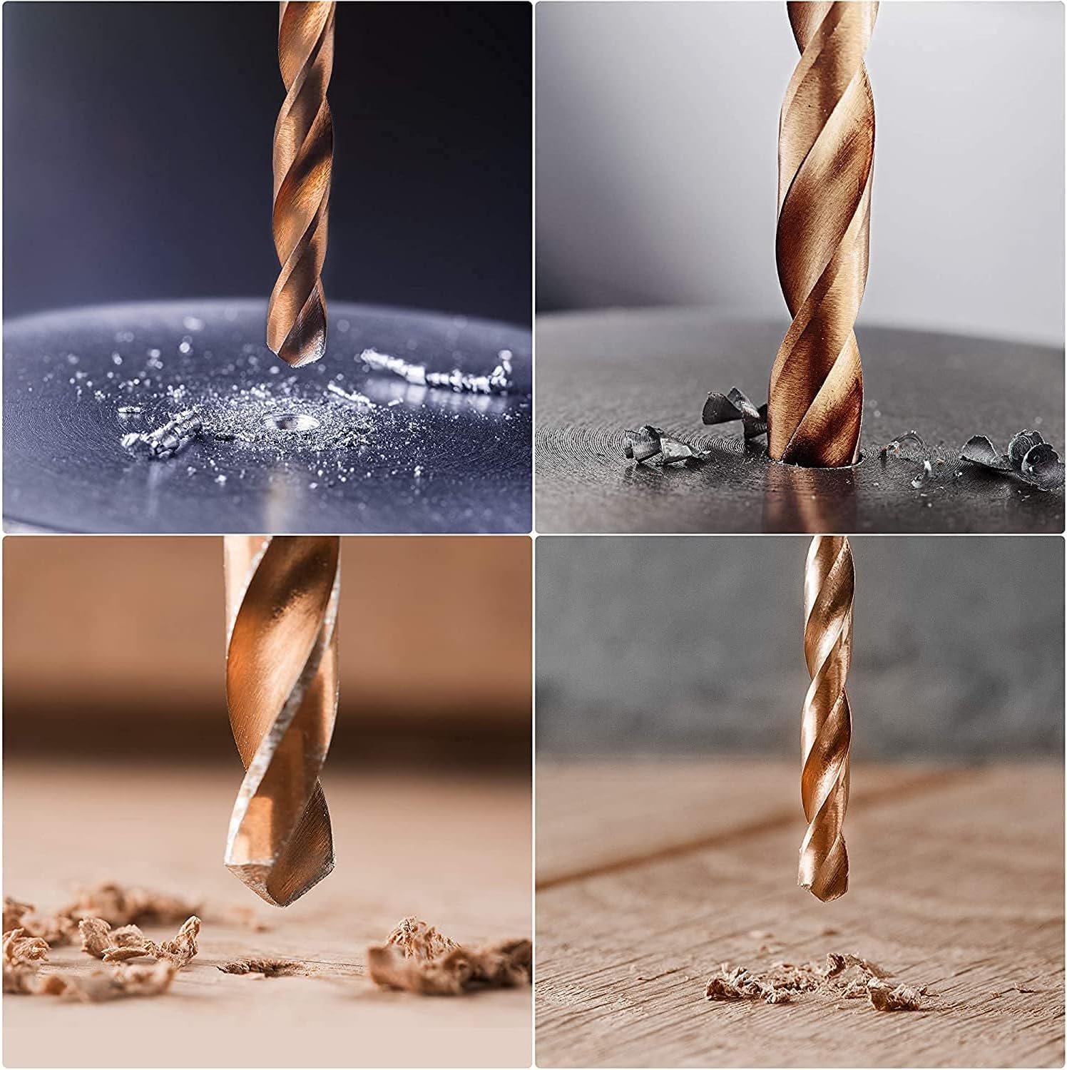 Auniwaig 2pcs Cobalt Drill Bits, 5mm HSS Straight Shank Cobalt Twist Drill Bit, 5% Cobalt M35 Jobber Length Fully Ground Straight Shank, Suitable for Drilling in Hard Metal Stainless Steel Cast Iron