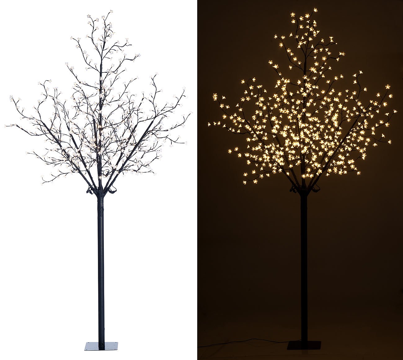 Lunartec Lichterbaum: LED-Deko-Baum mit 600 beleuchteten Blüten, 250 cm, für innen & außen (Lichterbaum außen, LED, Ostern)