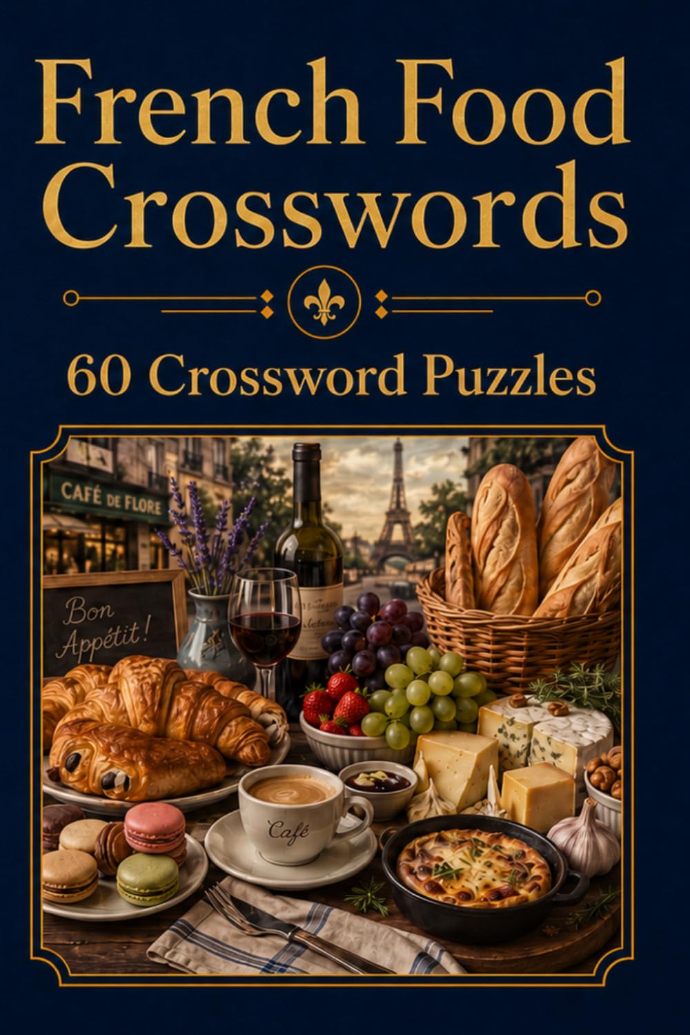 French Food Crosswords: 60 Crossword Puzzles: 6x9 Inches, 120 Pages | 60 crosswordsPuzzles | Solutions Included|