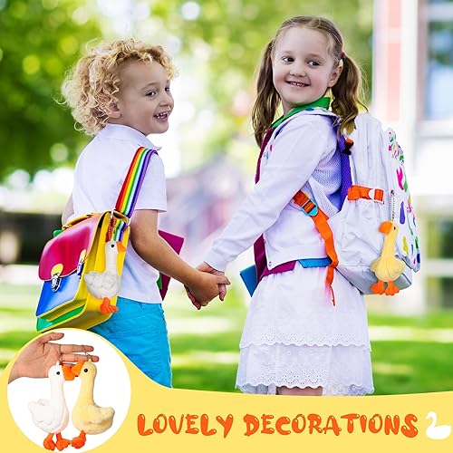 Miniatura 7 de Civaner 6 piezas de peluche de ganso de 6.3 pulgadas, regalos de fiesta de ganso de peluche blanco amarillo claro, juguete suave para regalos de