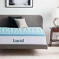 Vista 10 de LUCID Cubrecolchón de espuma viscoelástica de gel zonificado de 2 pulgadas, tamaño individual