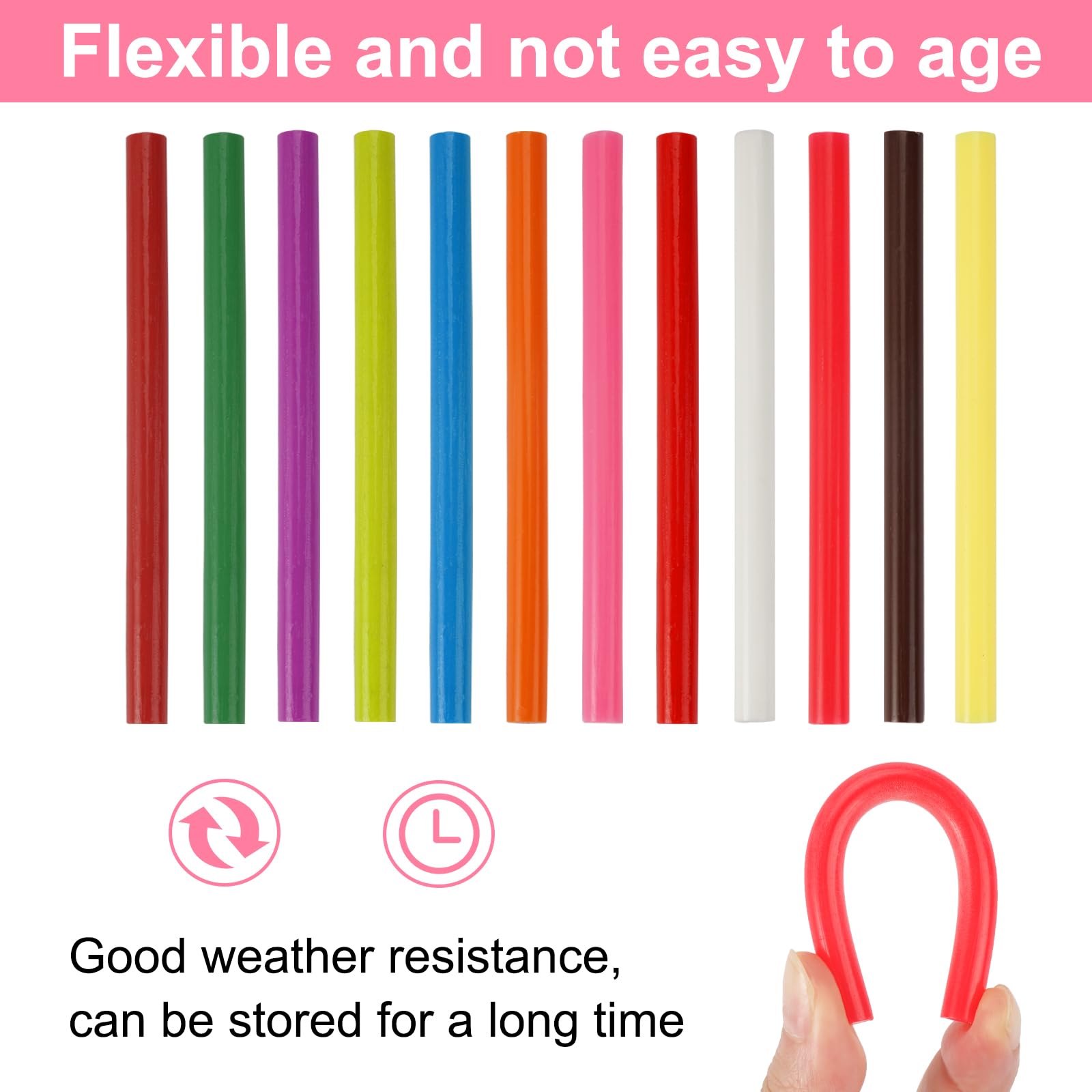 84 Pezzi Stick Colla a Caldo 7mm x 100 mm, Ricariche Colla a Caldo Colorata, Bastoncini Colla a Caldo Multicolore, Bastoncini di Colla Asciugatura Rapida Kit, per Fai da Te, Riparazione e Fissaggio