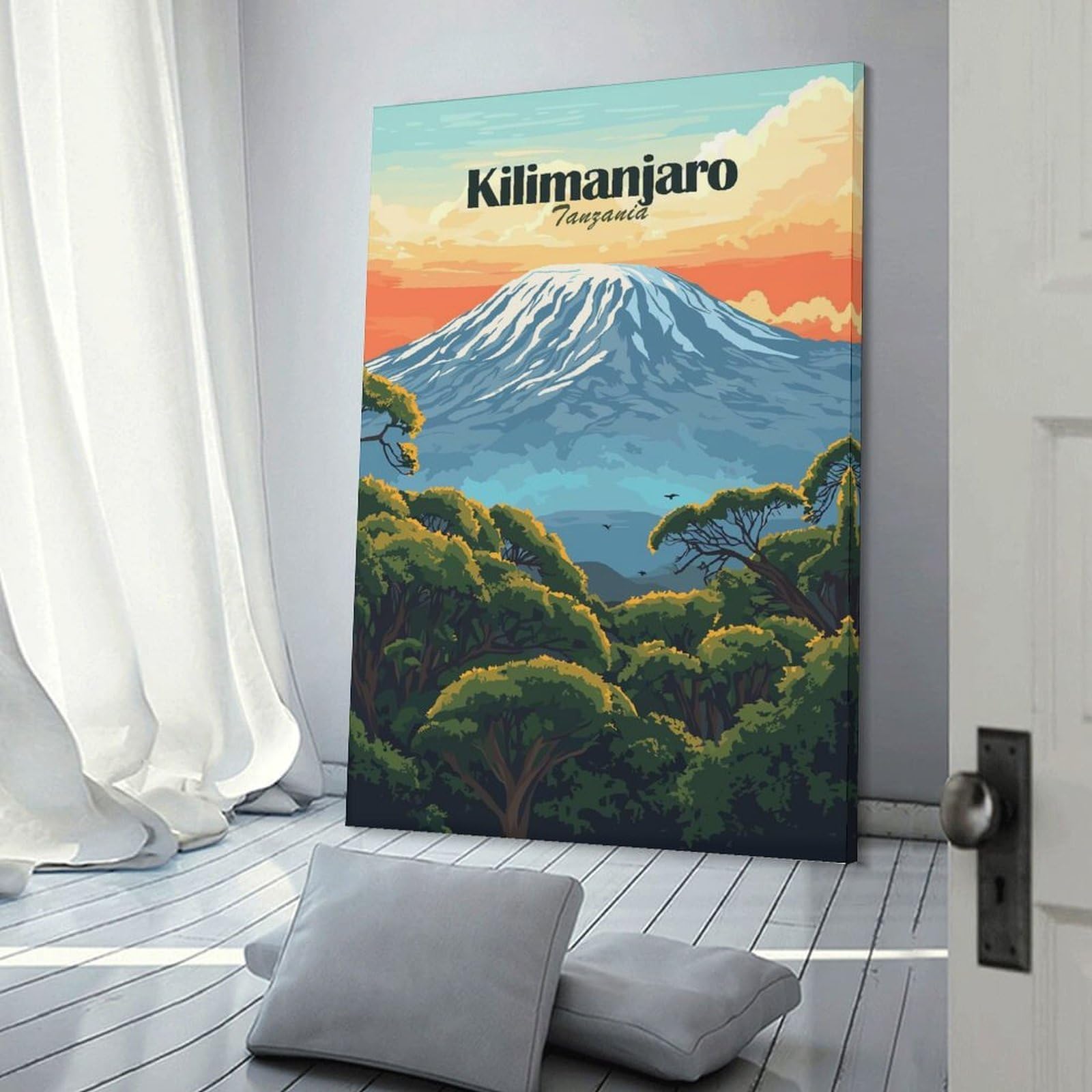 Junmoney Kilimanjaro Mountain (2) Room Decor Wall Art, 16x24inch(40x60cm), for Office, Study Or Home Workspace, A Smart Decor Choice for Study Walls