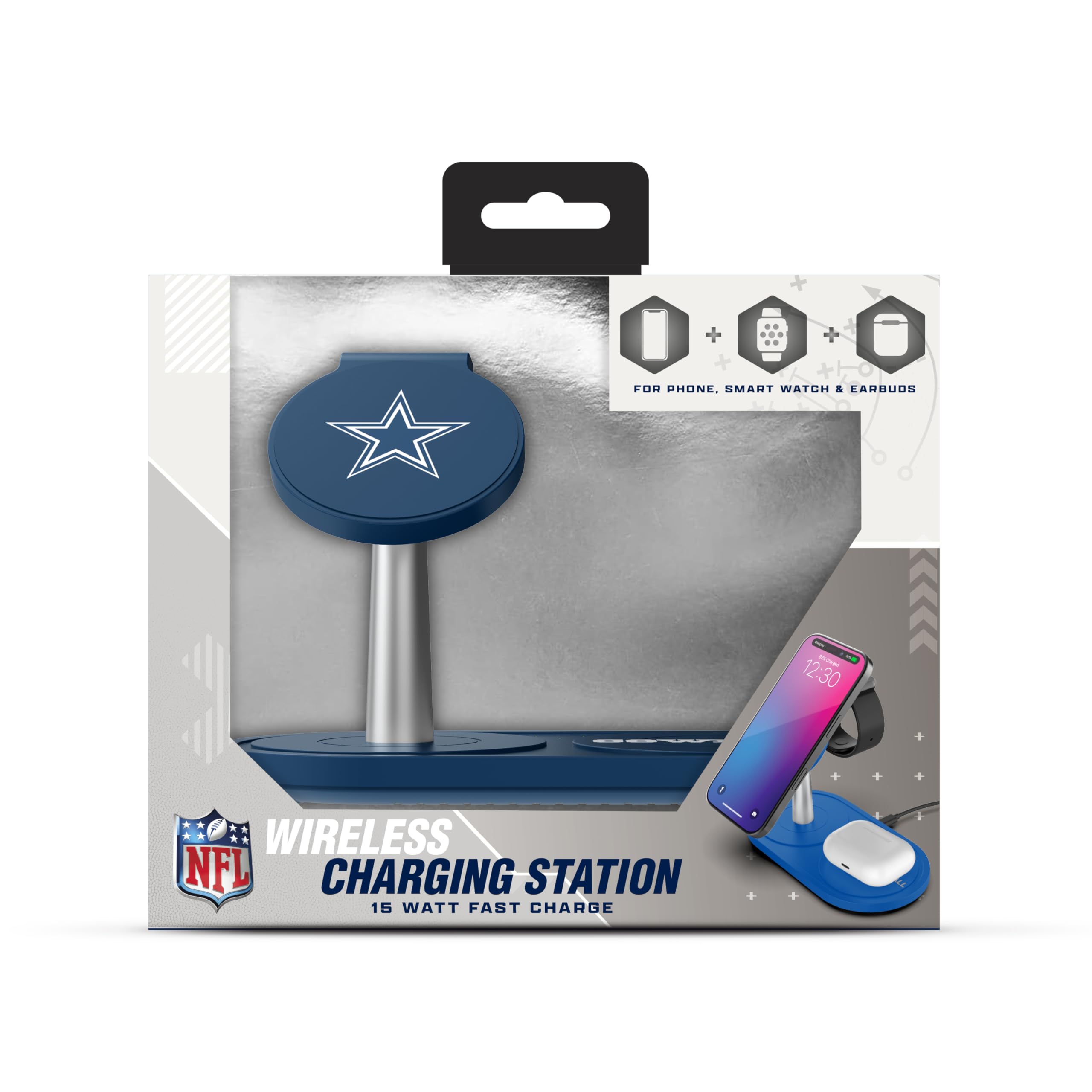 SOAR Stazione di ricarica wireless NFL 3 in 1 - Dallas Cowboys