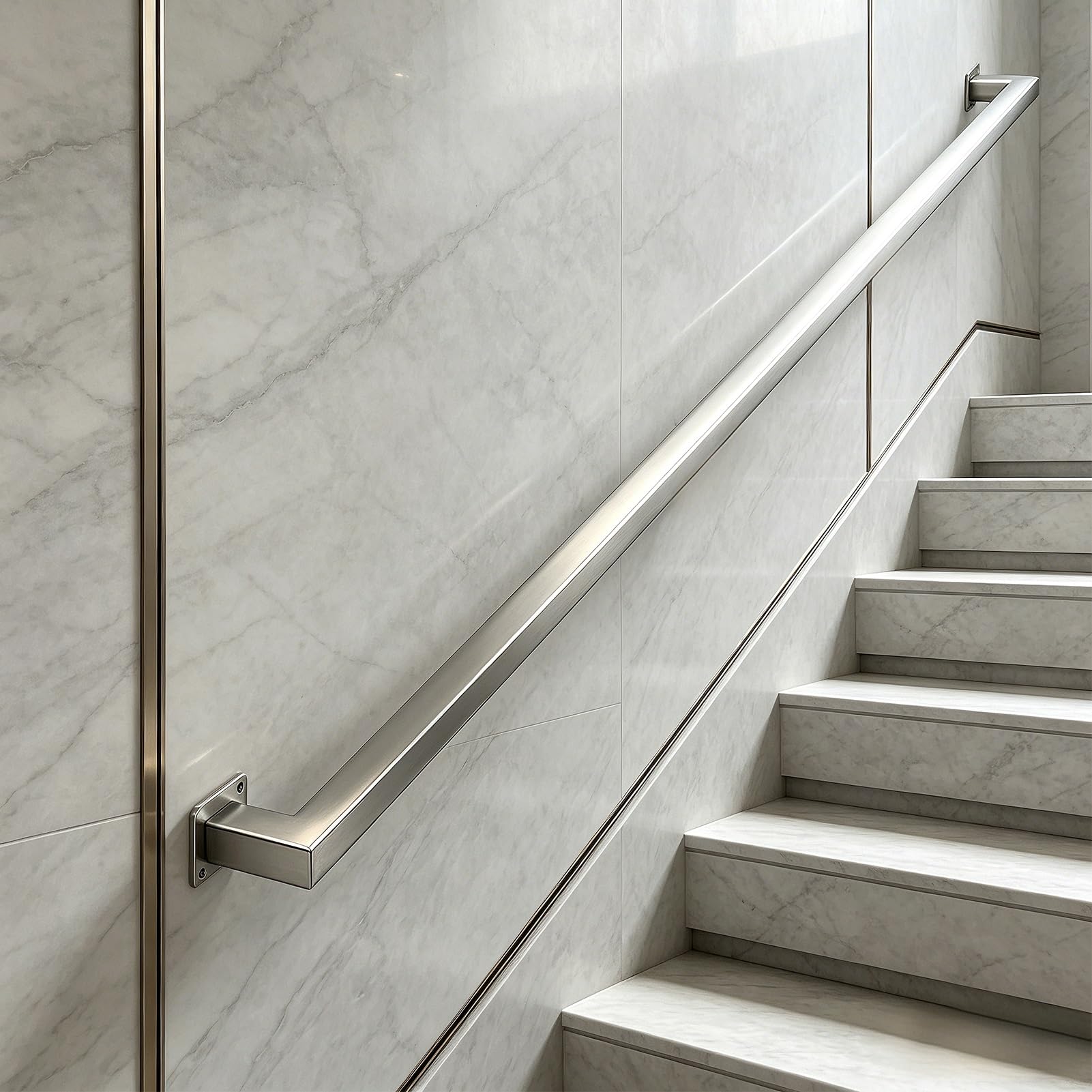 FKXSXAZ Stair Handrail for Walls - 1m 1.5m 2m 3m 4m 5m 6m Stairs Railings Safety Grab Bar, Stainless Steel Staircase Banister Indoor Outdoor Villa Loft Corridor(11ft/3.3m)