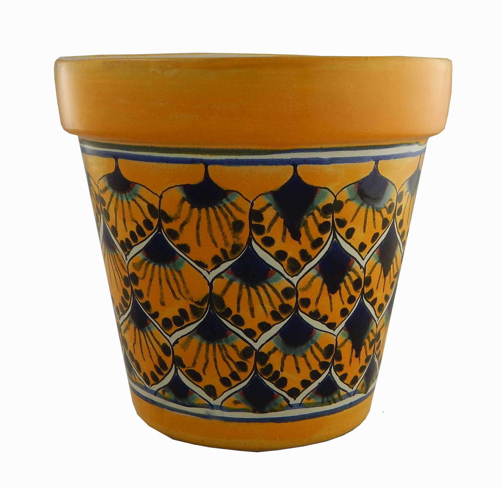 COLOR Y TRADICIÓN Mexican Talavera Planter Ceramic Flower Pot Folk Art Pottery Garden Handmade #33