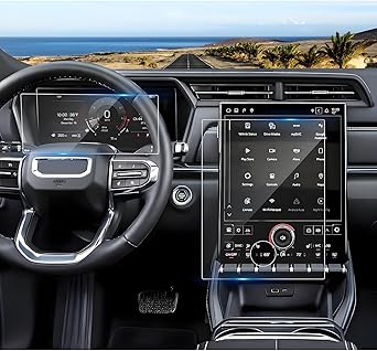 2Pack 2025 2026 Terrain Screen Protector for GMC Terrain 15Inch Navi+11Inch Dash Elevation/Denali/AT4, 9H Tempered Glass 2025 2026 Terrain Accessories Anti-Scratch&HD Transparent 15"&11"