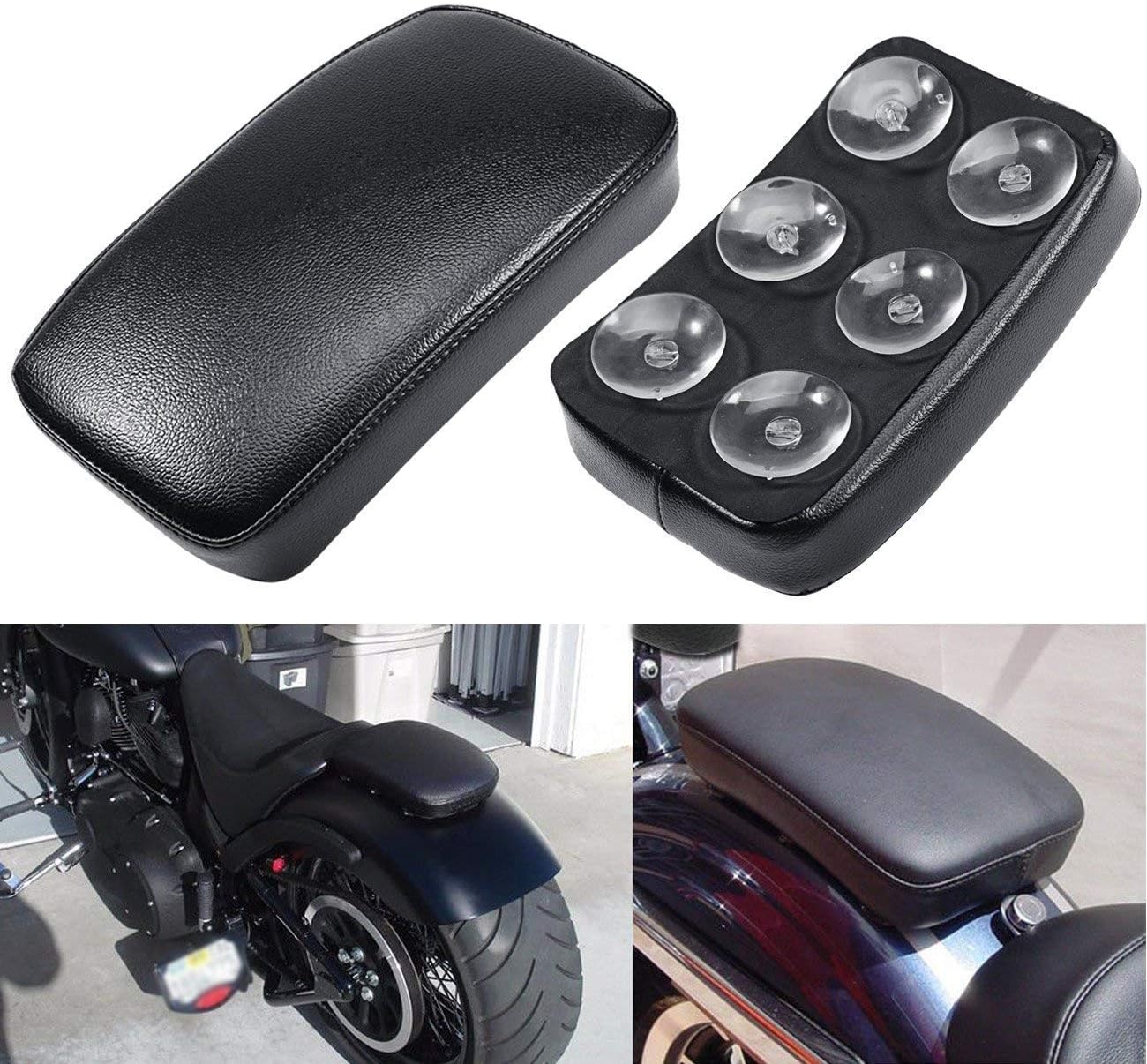 Motorcycle Seat Rectangular Passenger Pad Seat 6 Suction Cup for Motorcycle Cruiser Chopper Custom