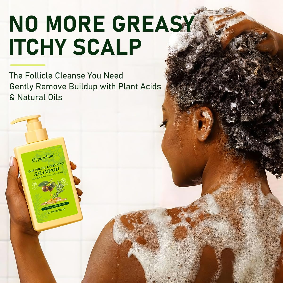 Follicle Shampoo,Anti-Dandruff Shampoo for Men & Women- Helps Relieve Flaking & Itchy Scalp and Dryness, Sulfate & Paraben-Free, 10.14 Fl Oz - Image 5