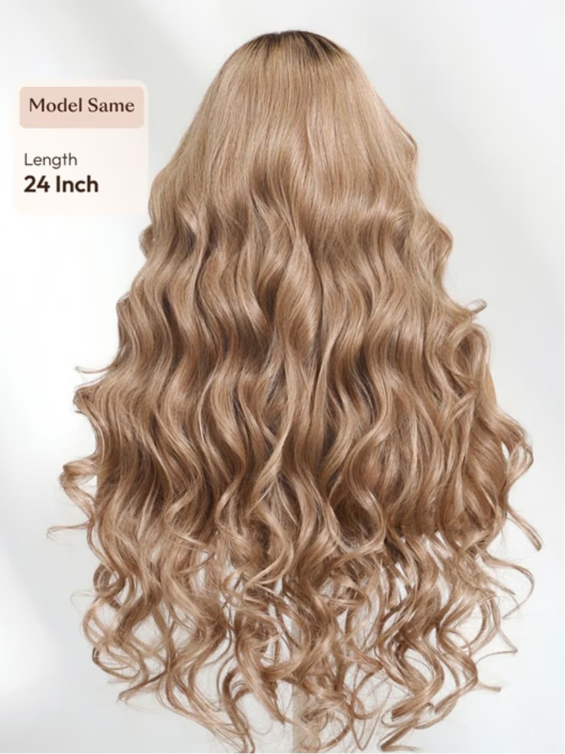 UNICE Bye Bye Slip 13x4 Lace Frontal Wig Glueless Human Hair Body Wave Ash Blonde with Brown Roots Adjustable Cap with Silicone Strips & Drawstring Pre Plucked Bleached Knots 150% Density 18inch