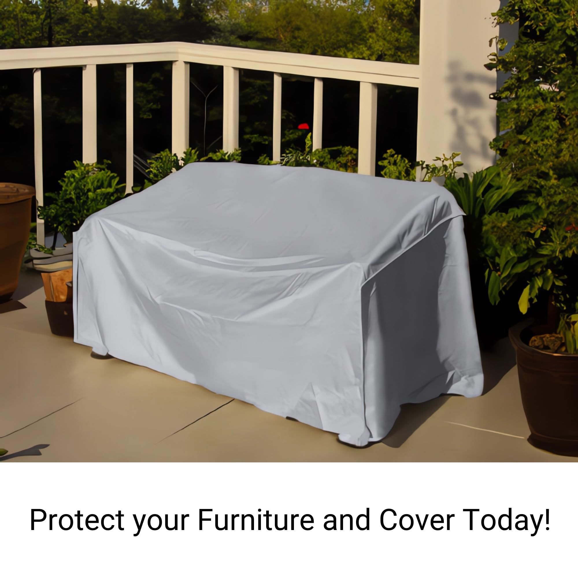 Formosa Covers | Oversized Patio Sofa Loveseat Cover with Adjustable Peel and Secure Fastener Strips | Weatherproof, Protects Furniture| Extra Large For Couches up to 93