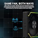 Ant Esports ShiftFlow 3-In-1 120mm ARGB Stackable Fan Kit with Forward/Reverse, Speed Control Switch and Wire Free Daisy Chain - Black gallery image