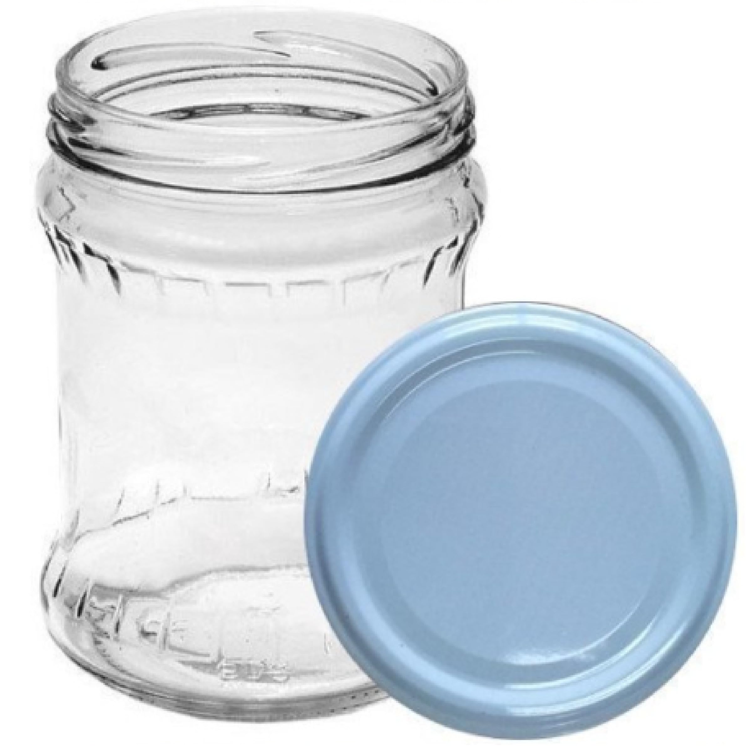 Barattoli per conserve, 500 ml, con coperchio, colore bianco, 48 pezzi