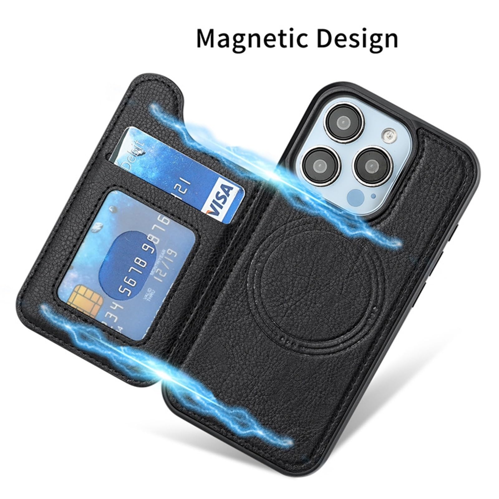 Etui na telefon iPhone 16/16 Pro/16 Plus/16 Pro Max, magnetyczne korowe etui ochronne z klapką, na karty, portfele, etui na telefon komórkowy (różowe, 16 plus)