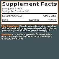 Vista 6 de Bronson Biotina 5,000 MCG Apoya el Cabello, Piel y Uñas Saludables y la Producción de Energía - Soporte de Belleza de Alta Potencia - Sin OMG, 360